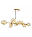 Suspension Borgo Acier Doré 8 ampoules 112cm