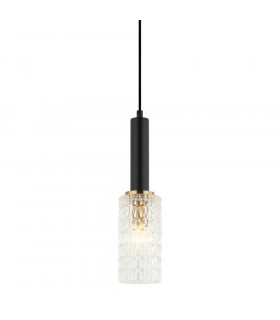 Suspension design Perola Acier Noir 1 ampoule 112cm