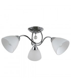 Plafoniera Lugano Acciaio Cromo 3 lampadine 18cm