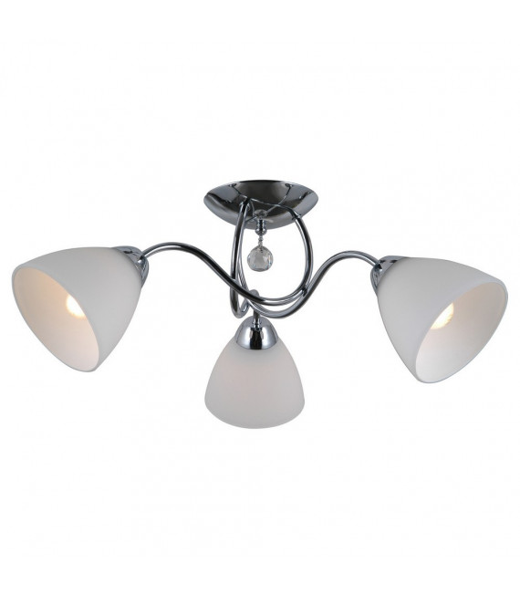 Plafoniera Lugano Acciaio Cromo 3 lampadine 18cm