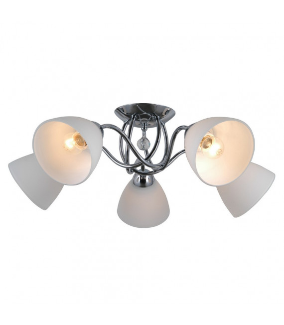Plafoniera Lugano Acciaio Cromo 5 lampadine 18cm