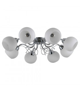 Plafonnier Masseri Acier Chrome 8 ampoules 25cm