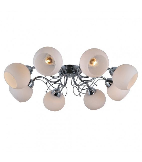 Plafonnier Masseri Acier Chrome 8 ampoules 25cm
