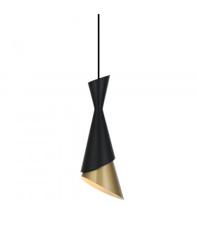 Suspension design Malia Acier Noir 1 ampoule 108cm