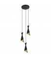 Pendant Malia Steel Black 3 bulbs 128cm