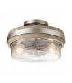 Ceiling light Large Steel, glass with head of transparent series Antique gray 2 bulbs 19.7cm
