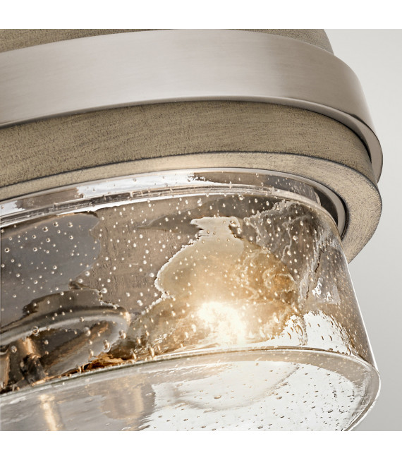 Ceiling light Large Steel, glass with head of transparent series Antique gray 2 bulbs 19.7cm