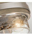 Plafonnier Grand Acier,verre à tête de série transparent Gris antique 2 ampoules 19,7cm