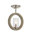 Suspension Grand Verre transparent,acier Gris antique 1 ampoule Pendant: 23,2cm Wall: 33,8cmcm