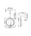 Suspension Grand Verre transparent,acier Gris antique 1 ampoule Pendant: 23,2cm Wall: 33,8cmcm