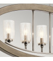 Pendant light Large clear glass, antique gray steel 5 bulbs 40.7cm