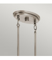 Suspension Grand Verre transparent,acier Gris antique 5 ampoules 40,7cm
