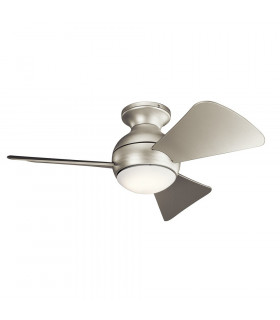 Plafonnier ventilateur Kichler Argent ampoules 28cmcm