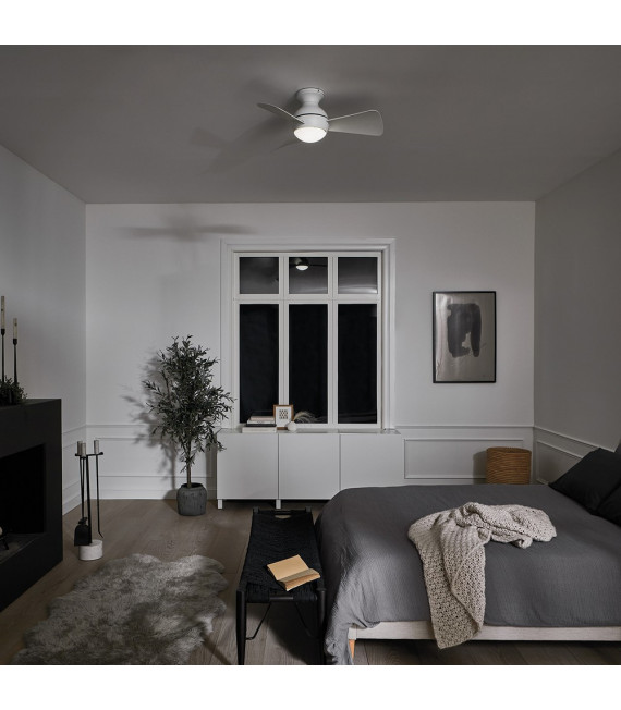 Ventilatore da soffitto Kichler bianco opaco 28 Cm
