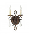 Wall light Chateau Steel, mocha bronze crystal 2 bulbs 29.8cm