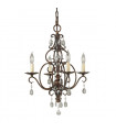 Chandelier sans abats jours Chateau Cristal,acier Bronze moka 4 ampoules 54,9cm