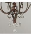 Chandelier sans abats jours Chateau Cristal,acier Bronze moka 4 ampoules 54,9cm