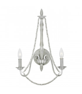 Applique Maryville Acciaio, legno Grigio lavato 2 lampadine 53,3 cm