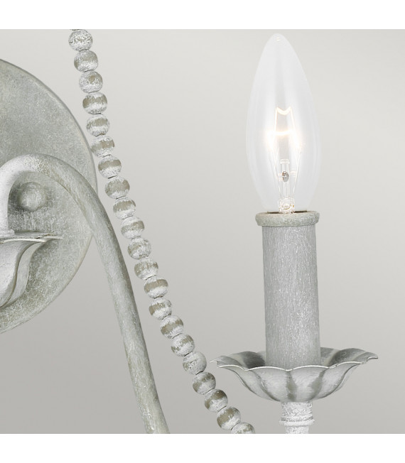 Applique murale Maryville Acier,bois Gris lavé 2 ampoules 53,3cm