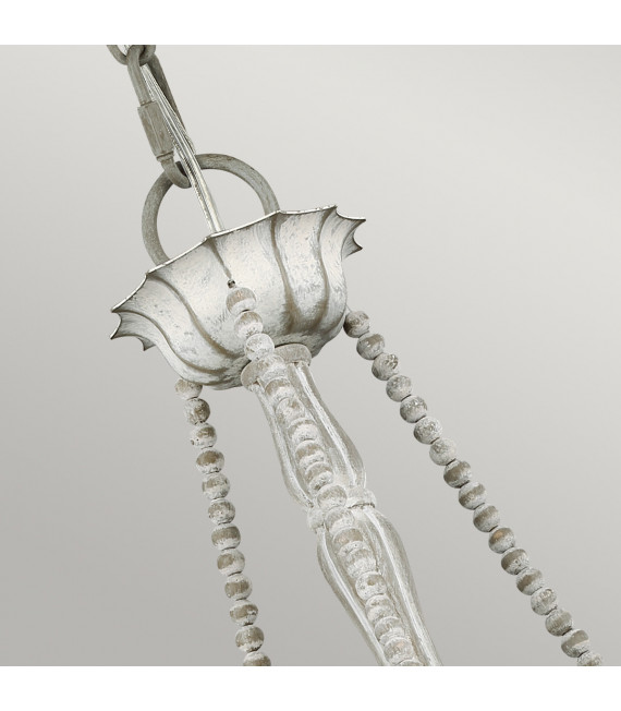 Chandelier sans abats jours Maryville Bois,acier Gris lavé 3 ampoules 49,8cm