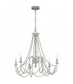 Chandelier sans abats jours Maryville Bois,acier Gris lavé 6 ampoules 74,3cm