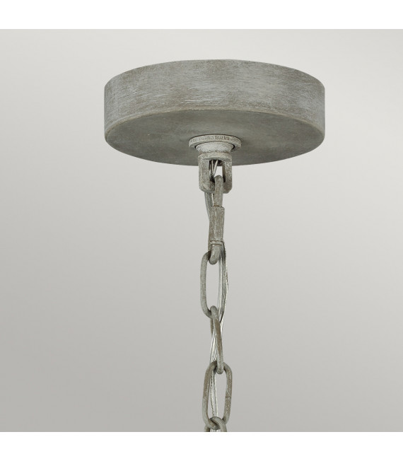 Chandelier without lampshades Maryville Wood, steel Gray washed 9 bulbs 83.8cm