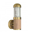 Modern wall light Lymington Brass, teak 1 bulb 30.5cm