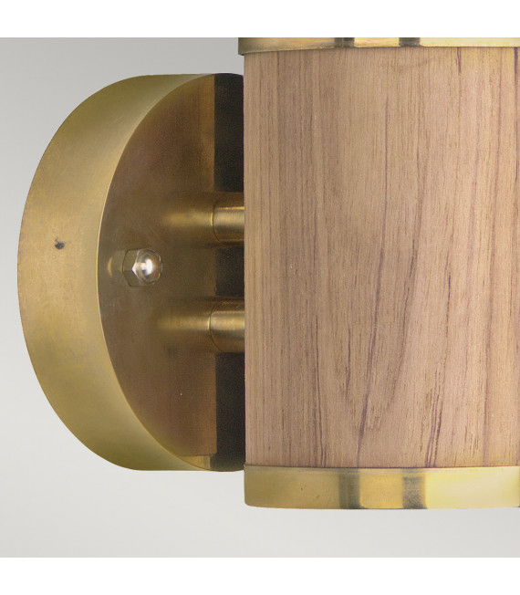 Modern wall light Lymington Brass, teak 1 bulb 30.5cm