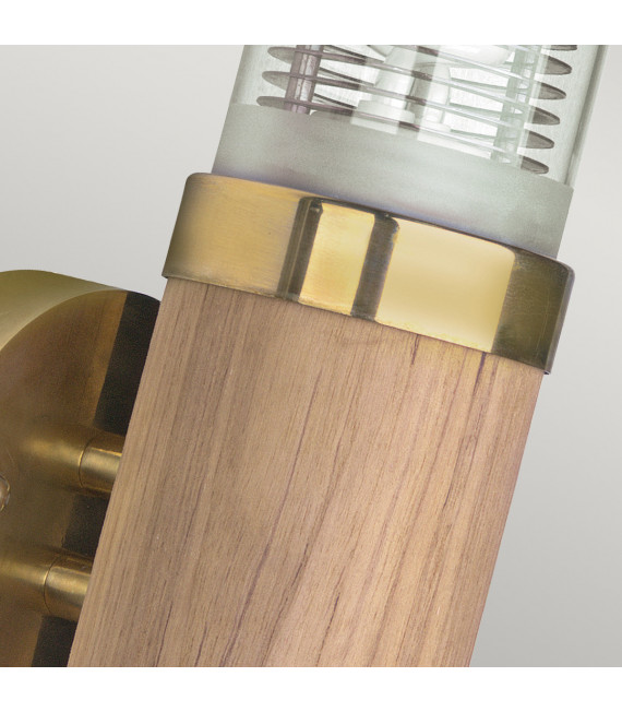 Applique moderna Lymington Ottone, teak 1 lampadina 30,5 cm