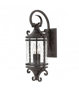 Casa garden lantern Clear glass, aluminum Aged black 2 bulbs 54.1cm