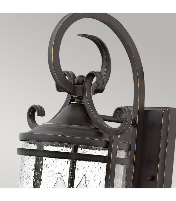Farol de jardín Casa Cristal transparente, aluminio Negro envejecido 2 bombillas 54,1cm