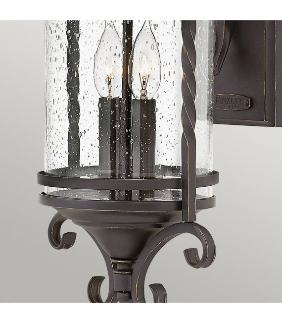 Casa garden lantern Clear glass, aluminum Aged black 2 bulbs 54.1cm