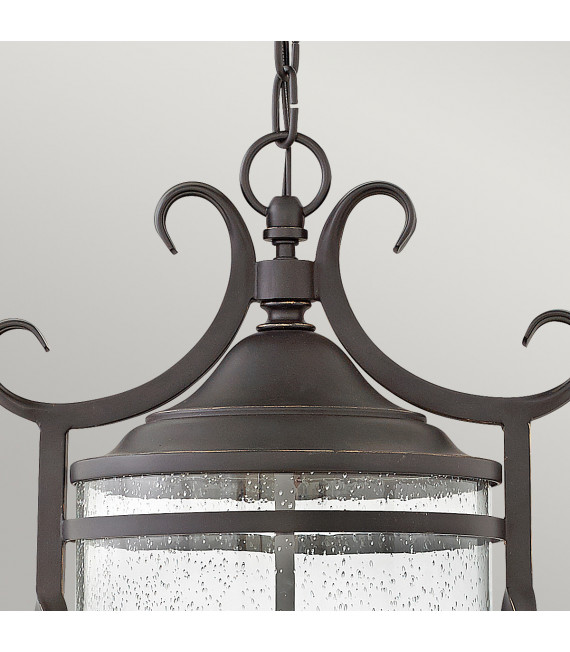 Casa linterna lámpara colgante Aluminio, cristal transparente sembrado Negro envejecido 3 bombillas 59,8cm