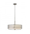 Suspension Jules acier,lin blanc Nickel brossé 3 ampoules 47,1cm