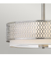 Jules pendant light steel, white linen Brushed nickel 3 bulbs 47.1cm
