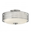 Ceiling light Jules Steel, etched opal glass Brushed nickel 3 bulbs 22.1cm