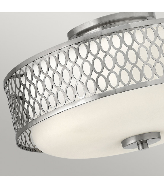 Deckenleuchte Jules Steel, geätztes Opalglas Nickel gebürstet 3-flammig 22,1cm