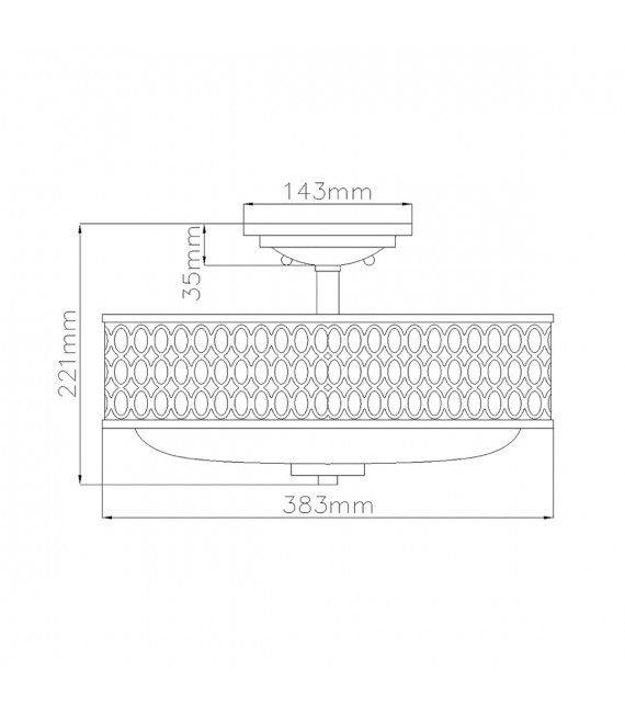 Plafonnier Jules Acier,verre opal gravé Nickel brossé 3 ampoules 22,1cm