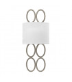 Lamp with lampshade Jules Lin white, brushed nickel steel 2 bulbs 51.5cm