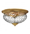 Ceiling light Plantation Solid brass, Clear Burnt brass 3 bulbs 22.3cm
