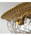 Ceiling light Plantation Solid brass, Transparent Burnt brass 2 bulbs 20cm