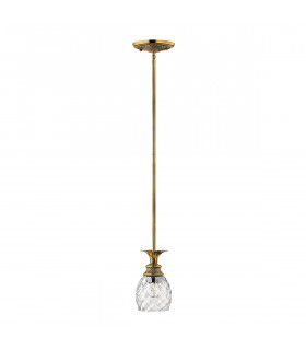 Plantation pendant lamp Solid brass, Clear Burnt brass 1 bulb 20.6cm