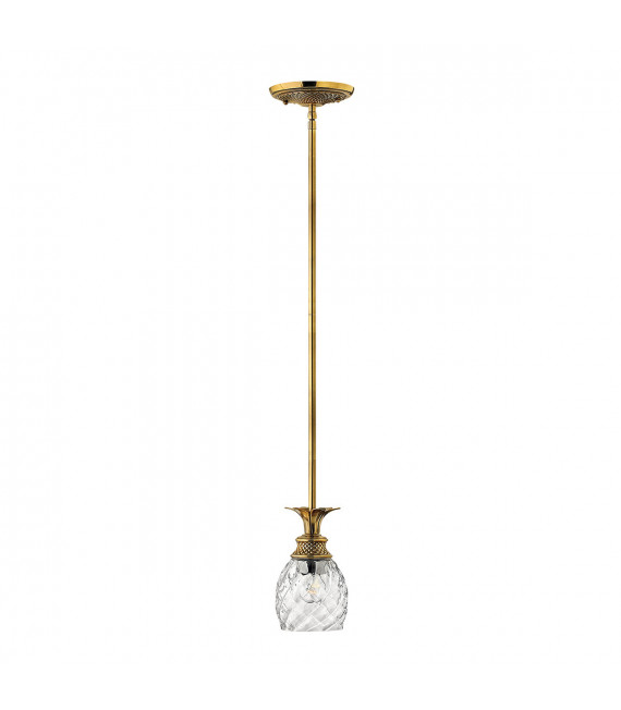 Plantation pendant lamp Solid brass, Clear Burnt brass 1 bulb 20.6cm