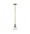 Suspension Plantation Laiton massif,Transparent Laiton brûlé 1 ampoule 20,6cm
