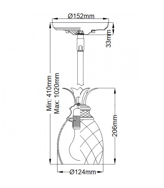 Lampada a sospensione Plantation Ottone massiccio, Trasparente Ottone bruciato 1 lampadina 20,6 cm