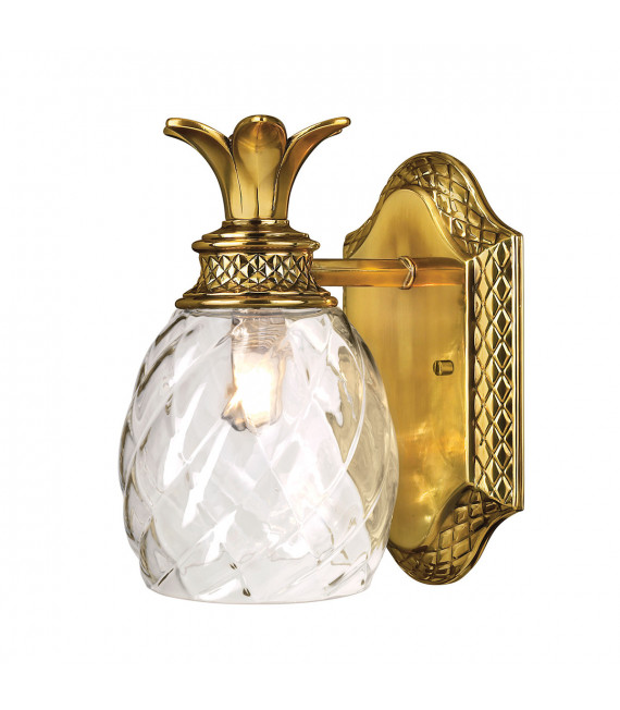 Applique de salle de bains Plantation Transparent,laiton massif Laiton brûlé 1 ampoule 21,9cm