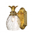 Applique de salle de bains Plantation Transparent,laiton massif Laiton brûlé 1 ampoule 21,9cm