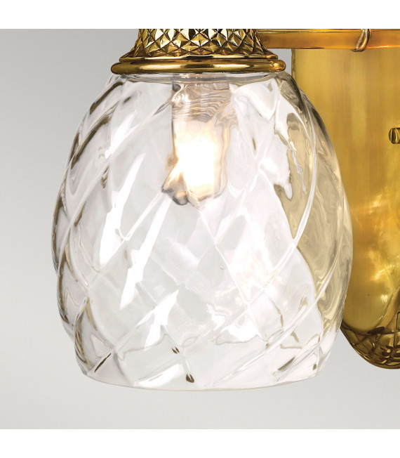 Applique de salle de bains Plantation Transparent,laiton massif Laiton brûlé 1 ampoule 21,9cm