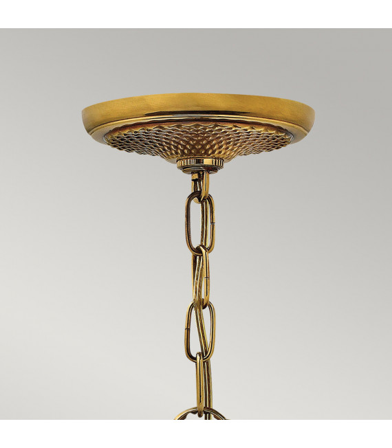 Plantation pendant lamp Solid brass, Transparent Burnt brass 5 bulbs 62.2cm