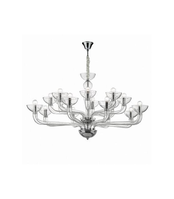 Candelabro senza paralumi Casanova Clear Glass 16 lampadine 65cm